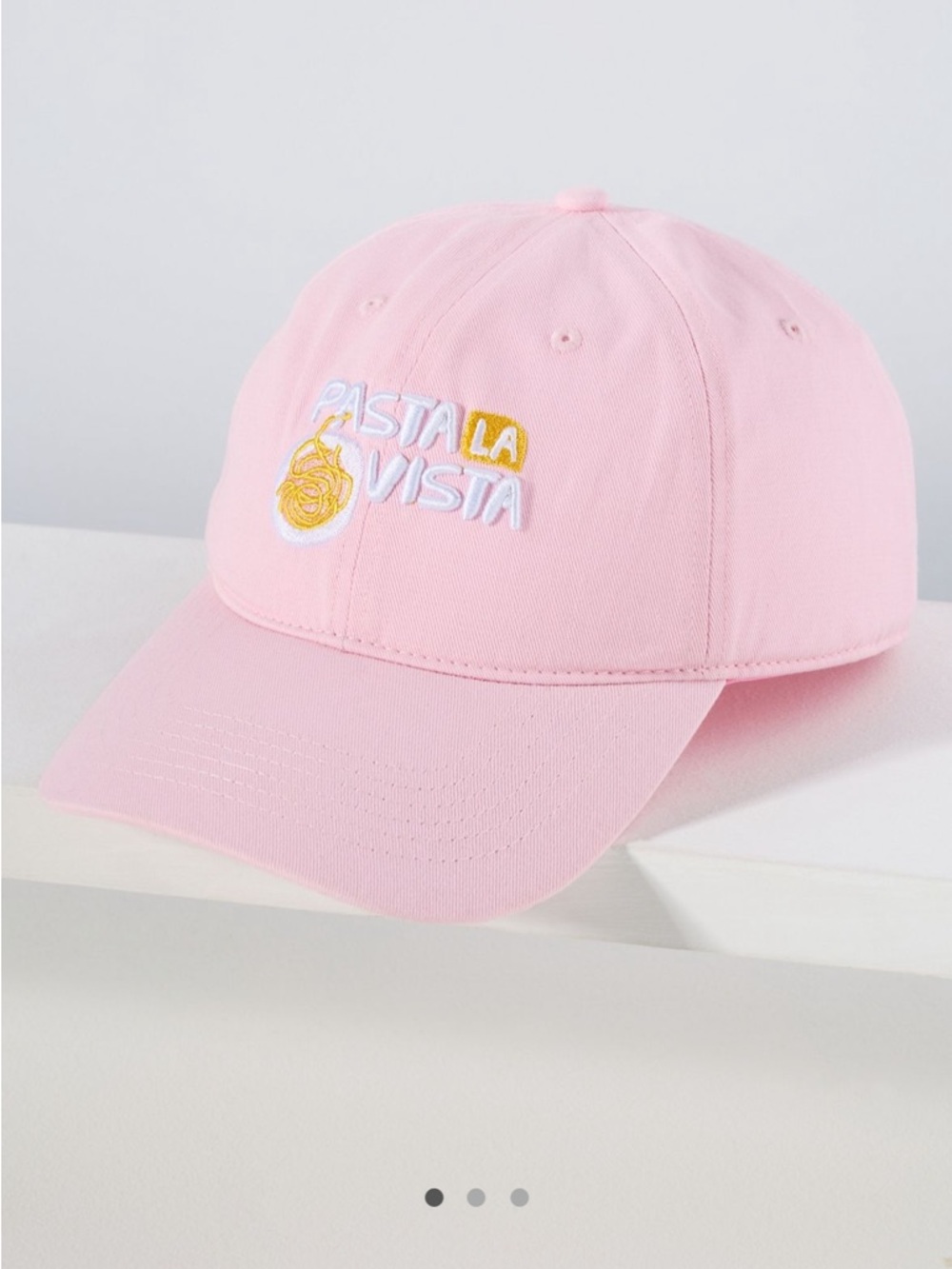 Anthropologie Pasta La Vista Pink Baseball Cap Hat One Size Adjustable Cute